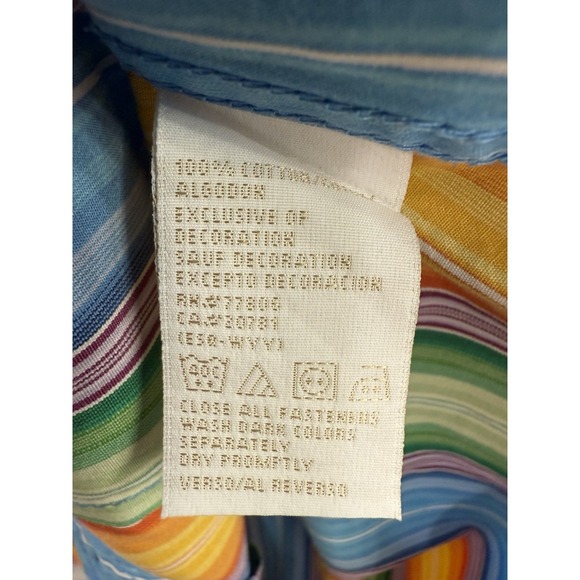 Vintage Tommy Hilfiger Top Women Size‎ 18 Rainbow Striped Y2K Classic Festival - Picture 5 of 15